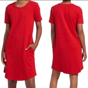 Universal Standard Halie T-Shirt Dress Cherry Red size 2XS (6-8)
